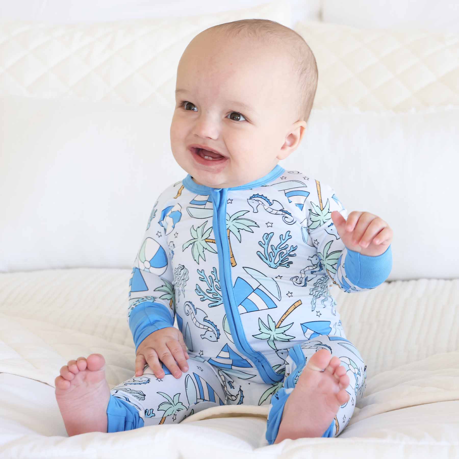  Tiny Tides Convertible Zip Romper | Blue、mySite、layawaytickets