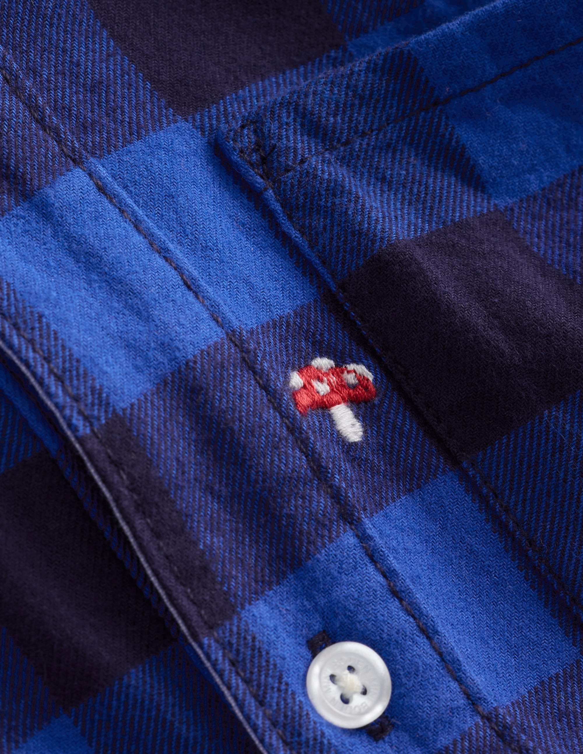 Cosy Cotton Check Shirt-Embroidered Toadstool Check、mySite、ashleygrahame