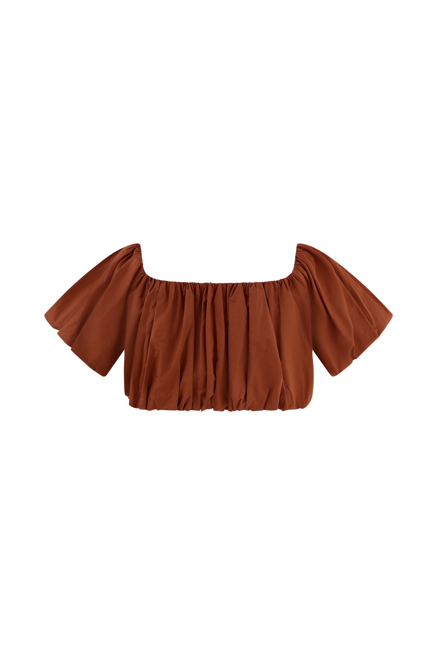 Autumn Off Shoulder Bubble Top - Burnt Orange、mySite、solidvoid