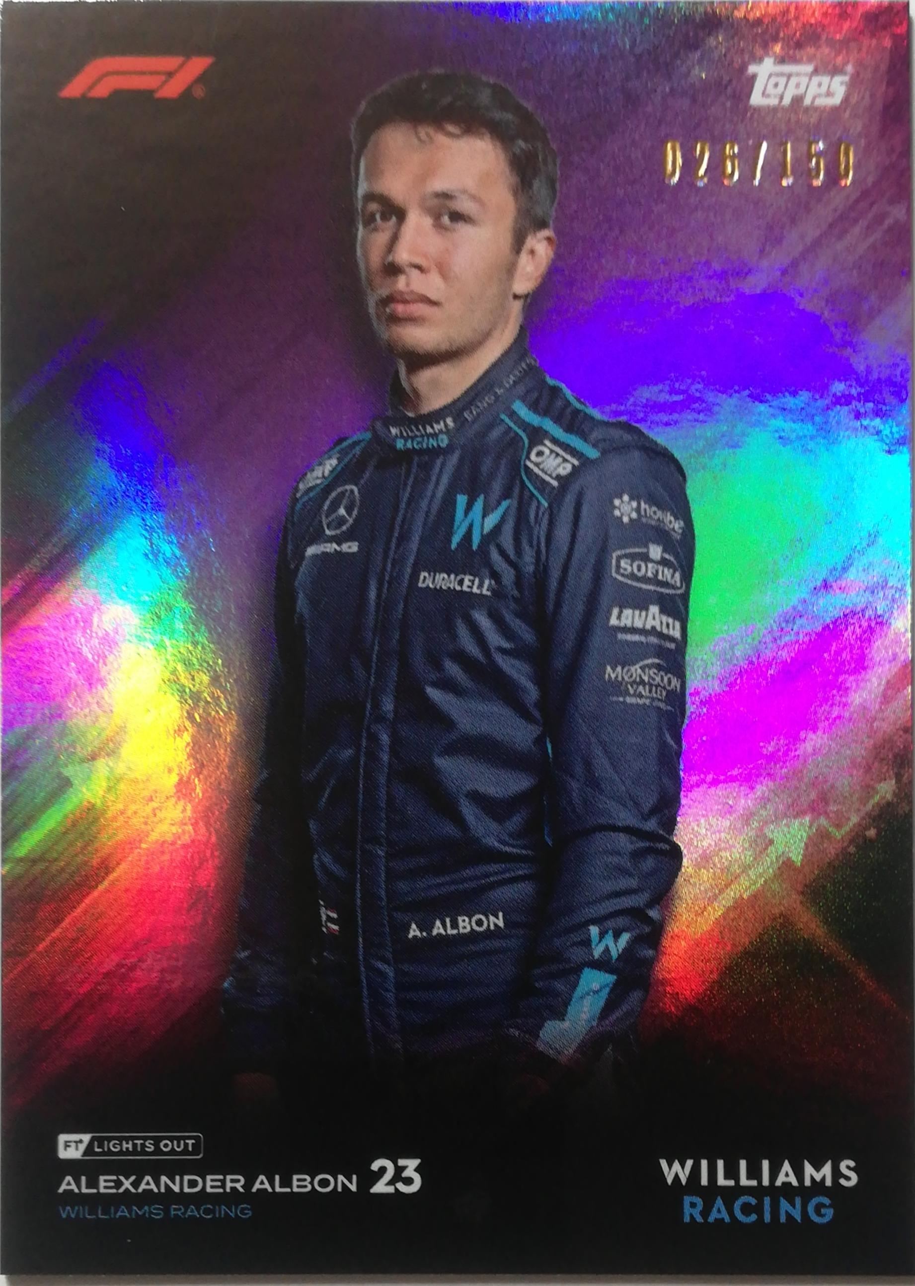 Alexander Albon Pink Parallel 026/150 NM Topps F1 Lights Out 2022、mySite、waistdrama