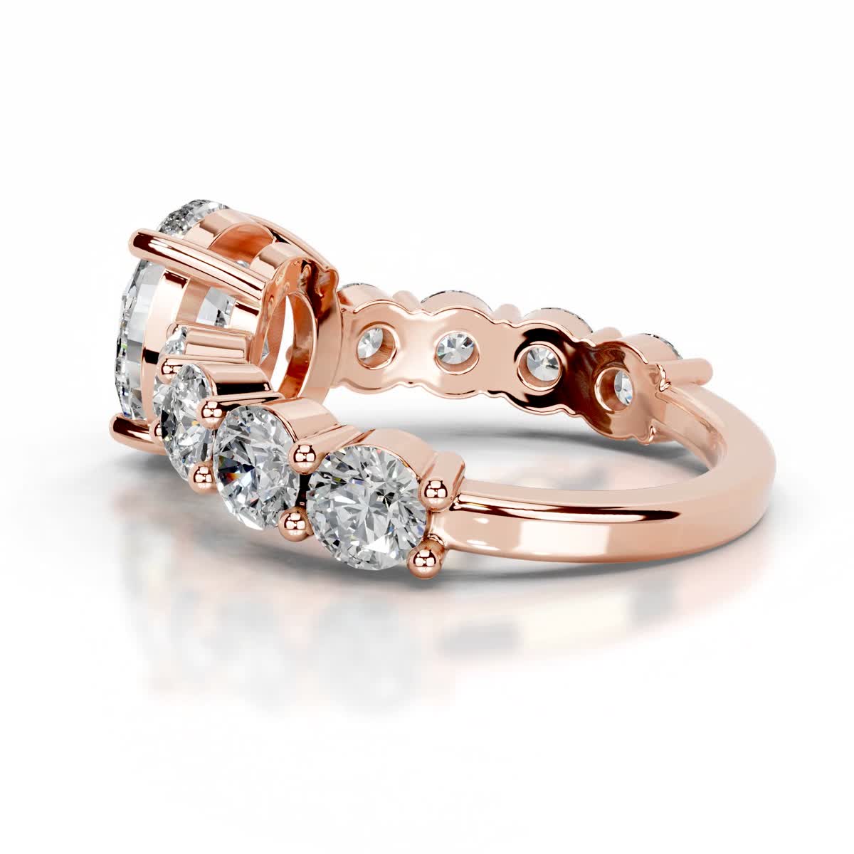 Odin Diamond Engagement Ring (4 Carat) -14K Rose Gold、mySite、hinf8tx79