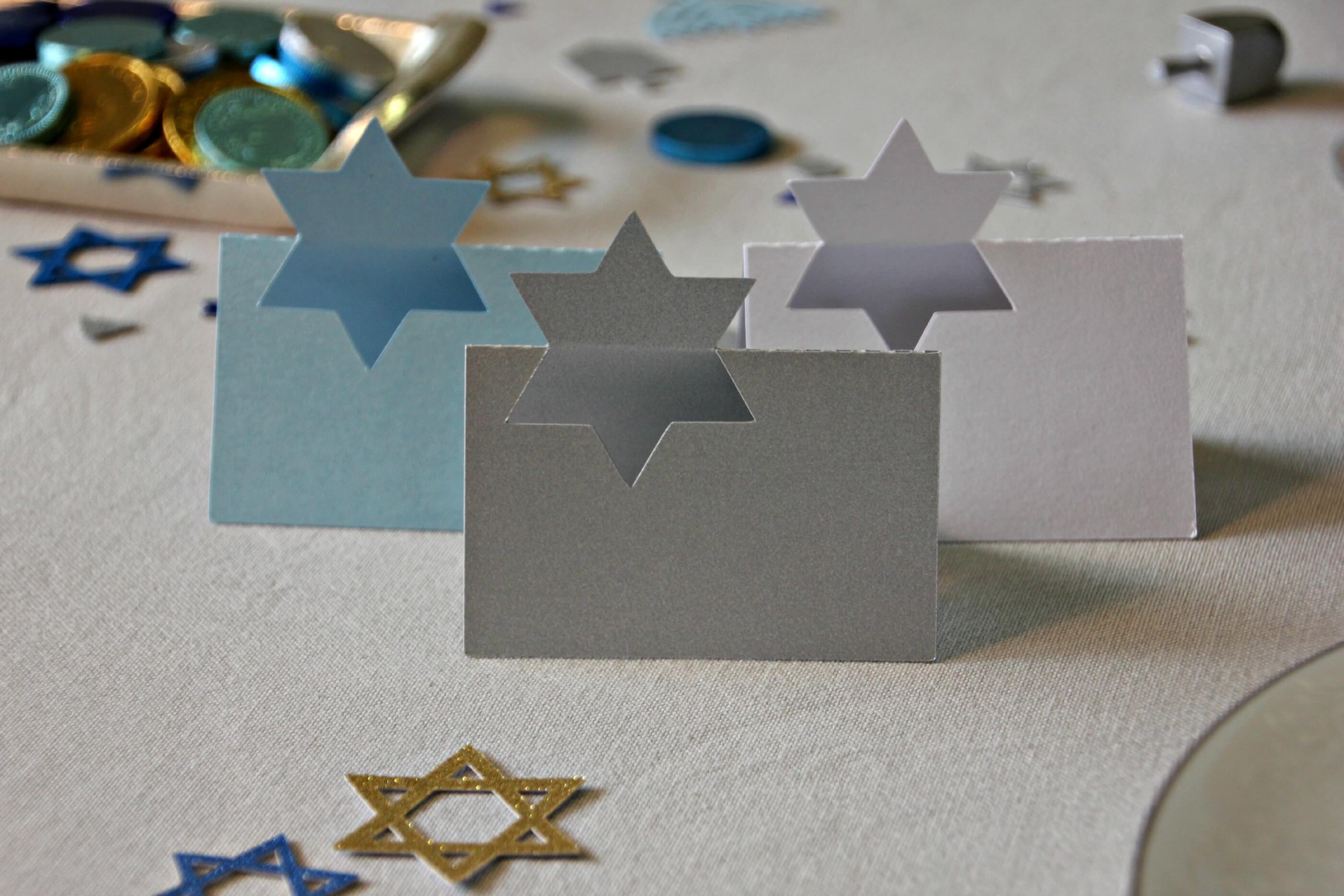Star of David Place Cards, Blue or Silver - Set of 10、mySite、topwebapps