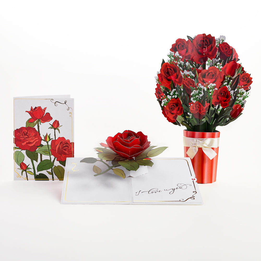 I Love You Roses Pop-Up Card & Bouquet Bundle、mySite、solidvoid