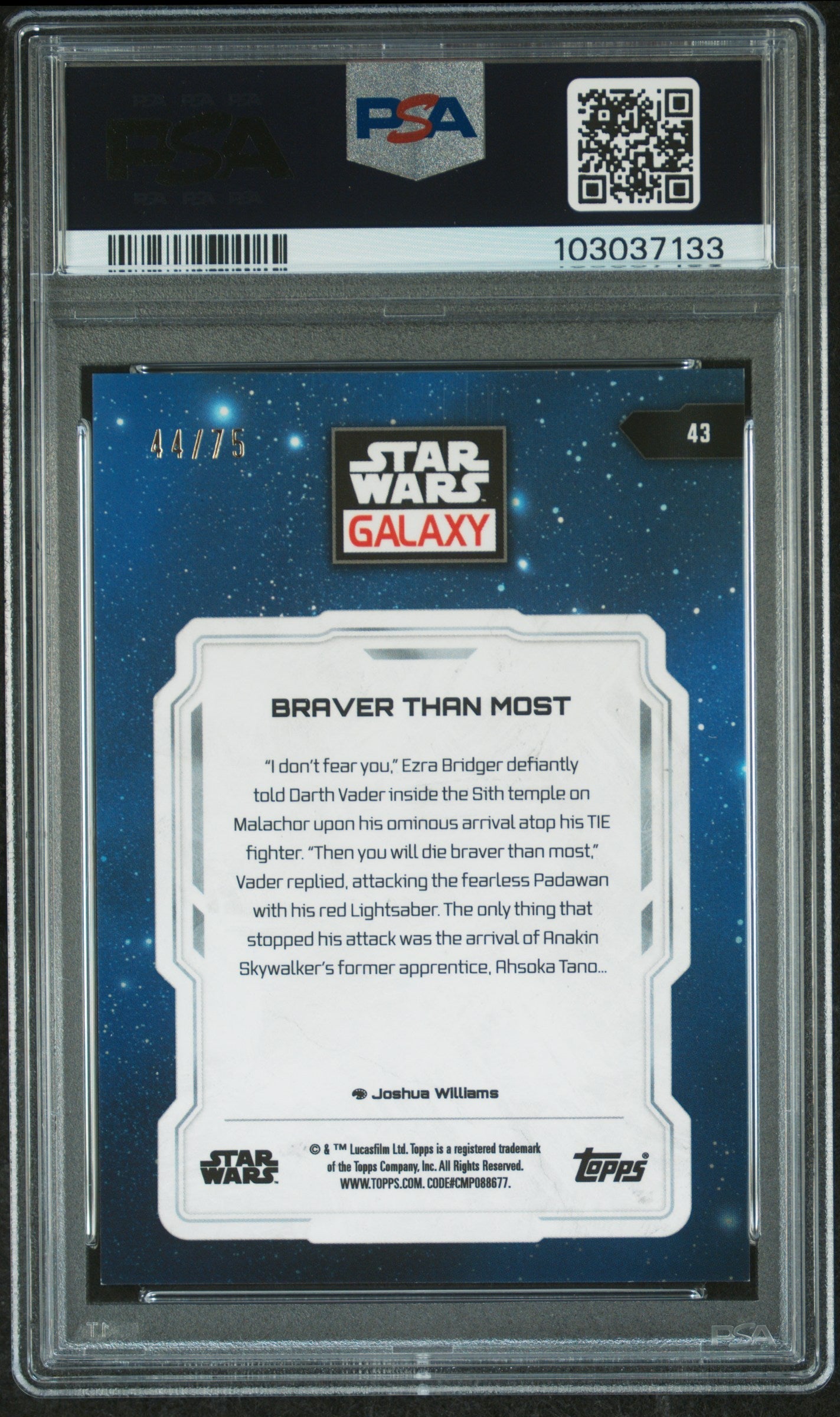 Braver Than Most #43 Prism Refractor 44/75 PSA 8 Topps Chrome Star Wars Galaxy 2024、mySite、waistdrama
