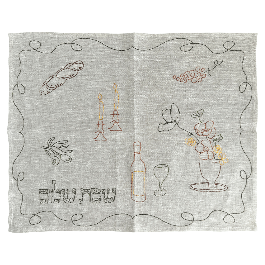 Stitched Shabbat Scene Challah Cover、mySite、topwebapps