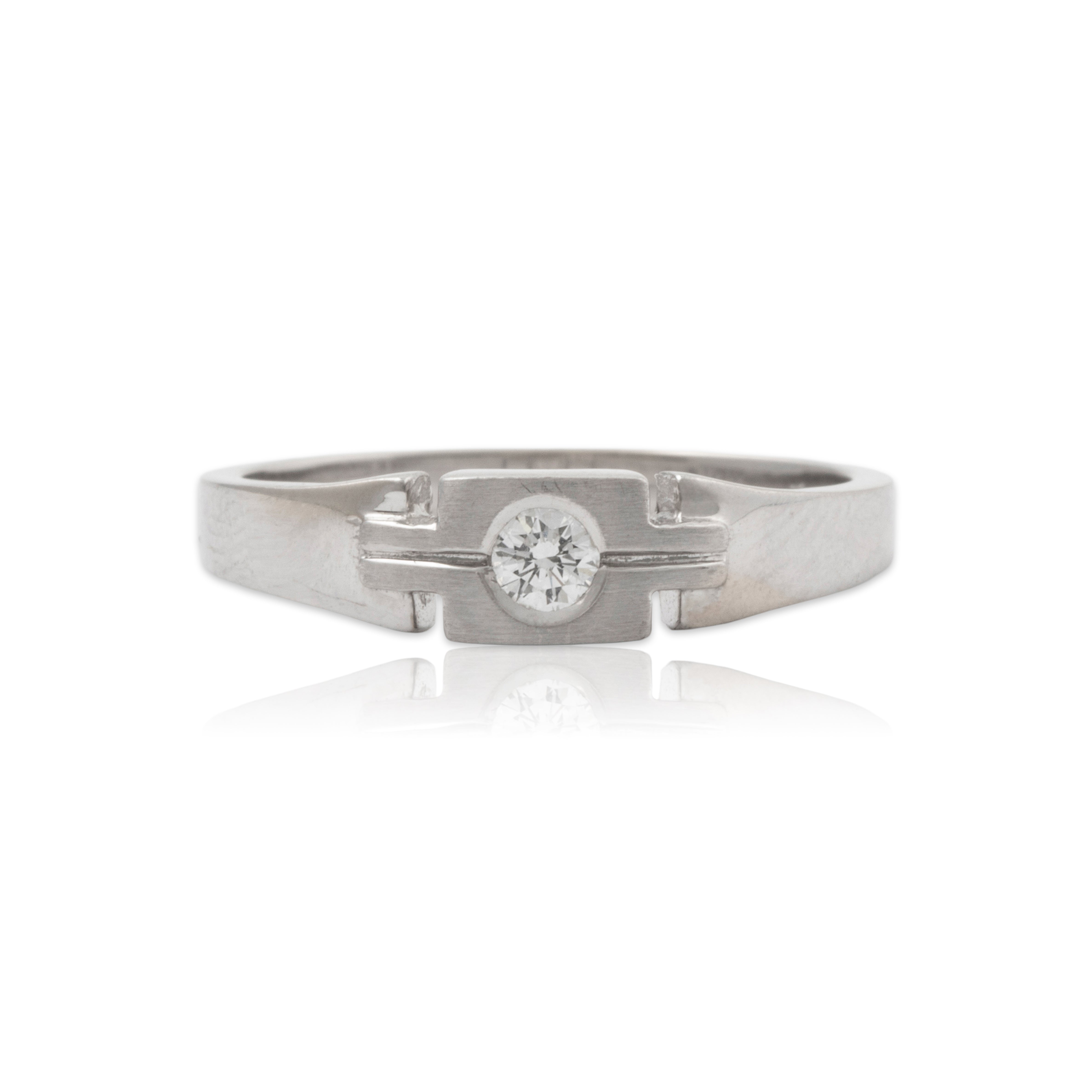 Vintage 18k White Gold Diamond Geometric Modernist Ring 5.50、mySite、hinf8tx79