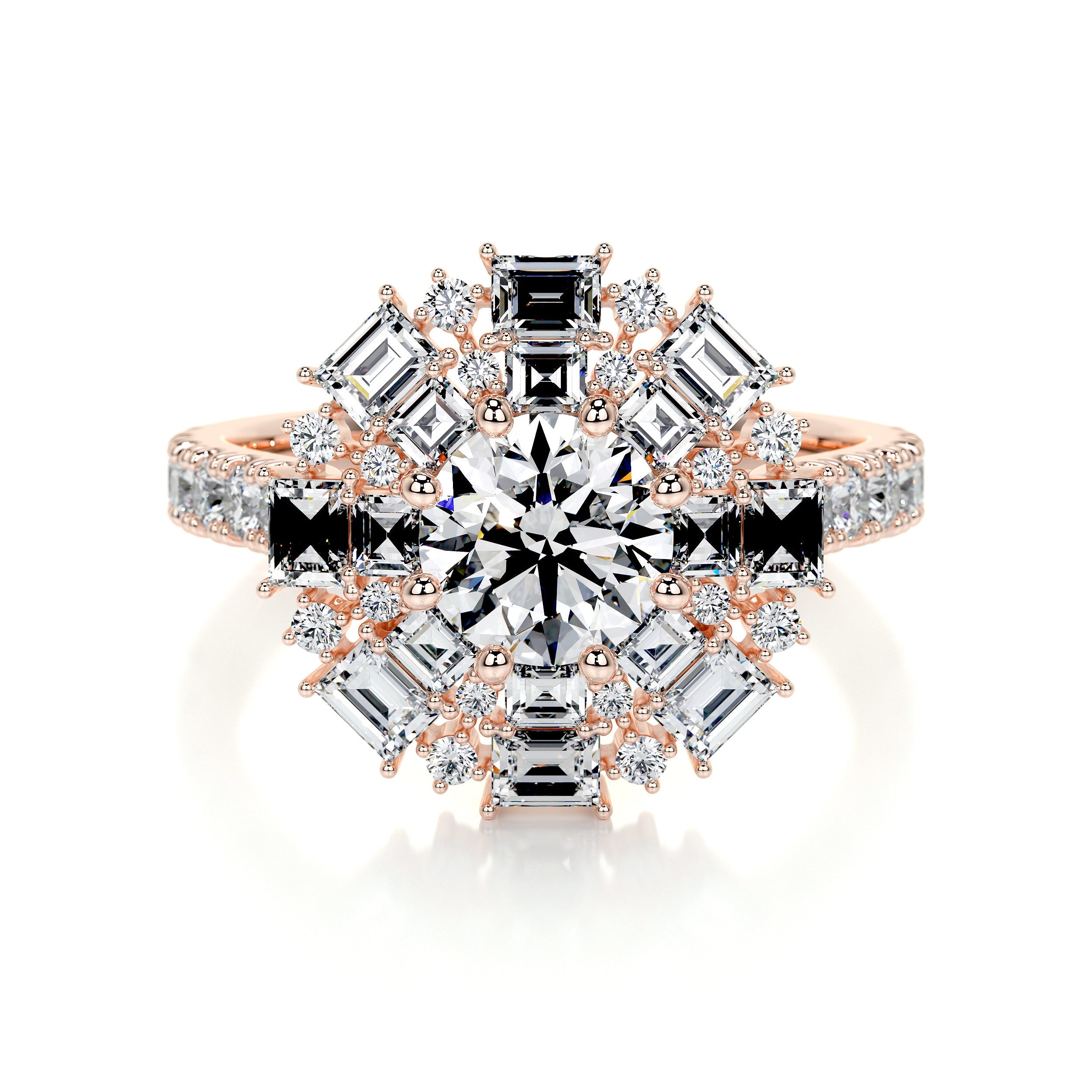 Snowflake Lab Grown Diamond Ring -14K Rose Gold、mySite、hinf8tx79