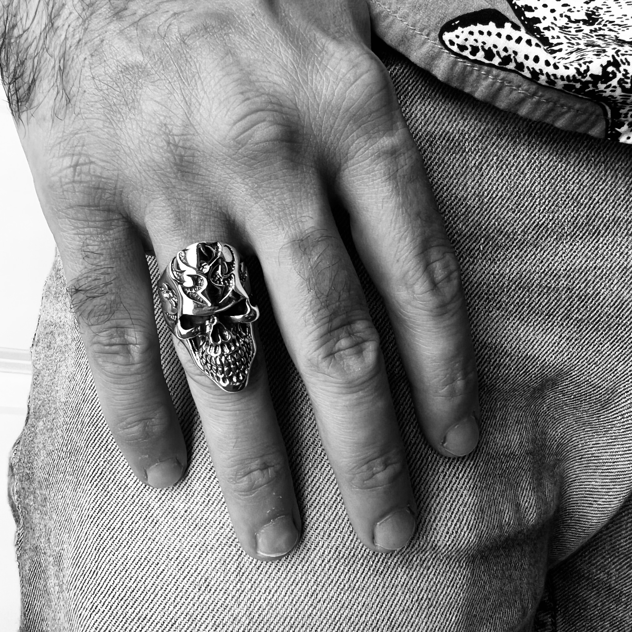 Sterling Silver Flaming Skull Ring / SSR0026、mySite、dreamappss