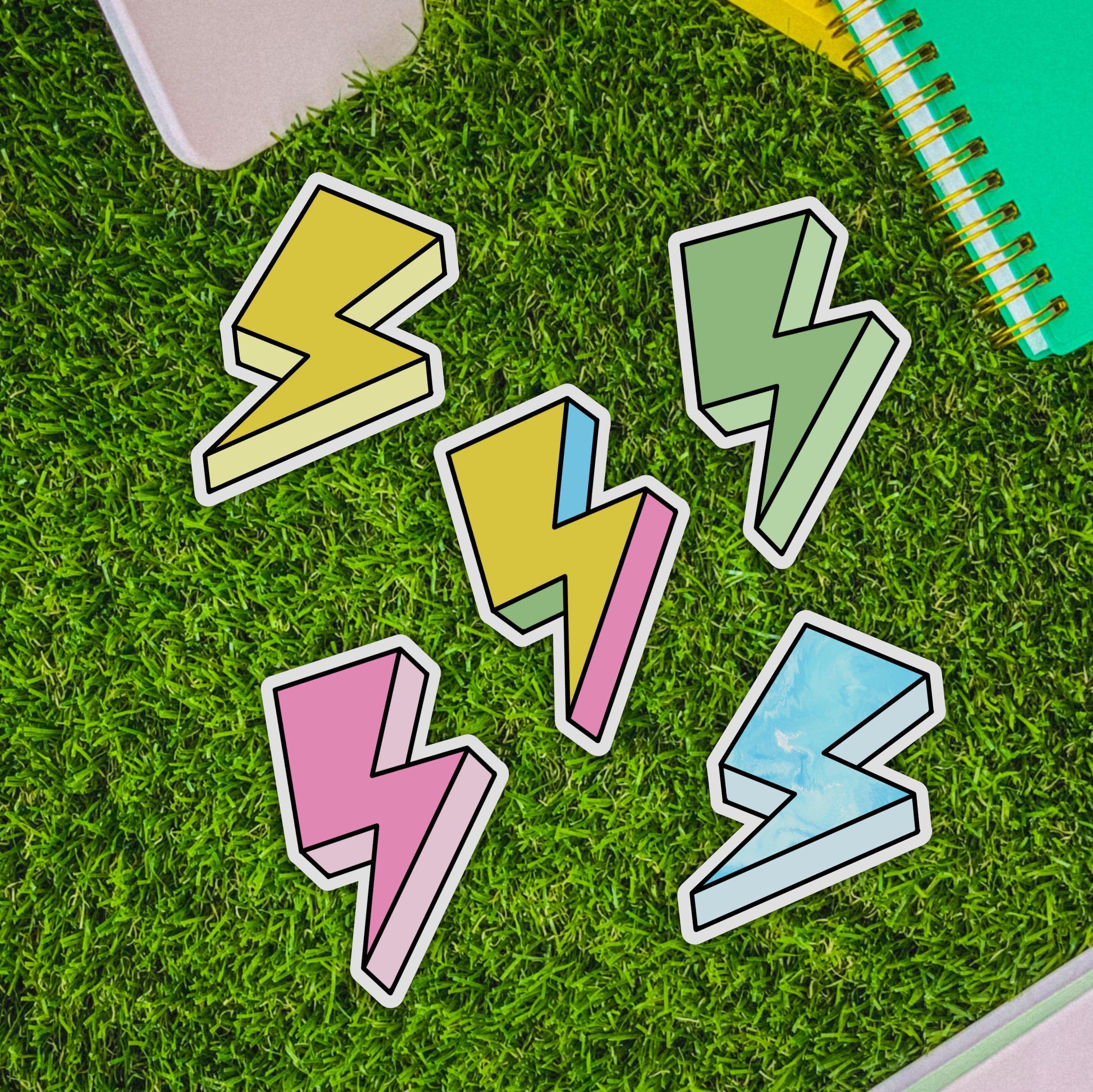  Lightning Bolt Aesthetic Sticker 5 Pack、mySite、elrpsem3k