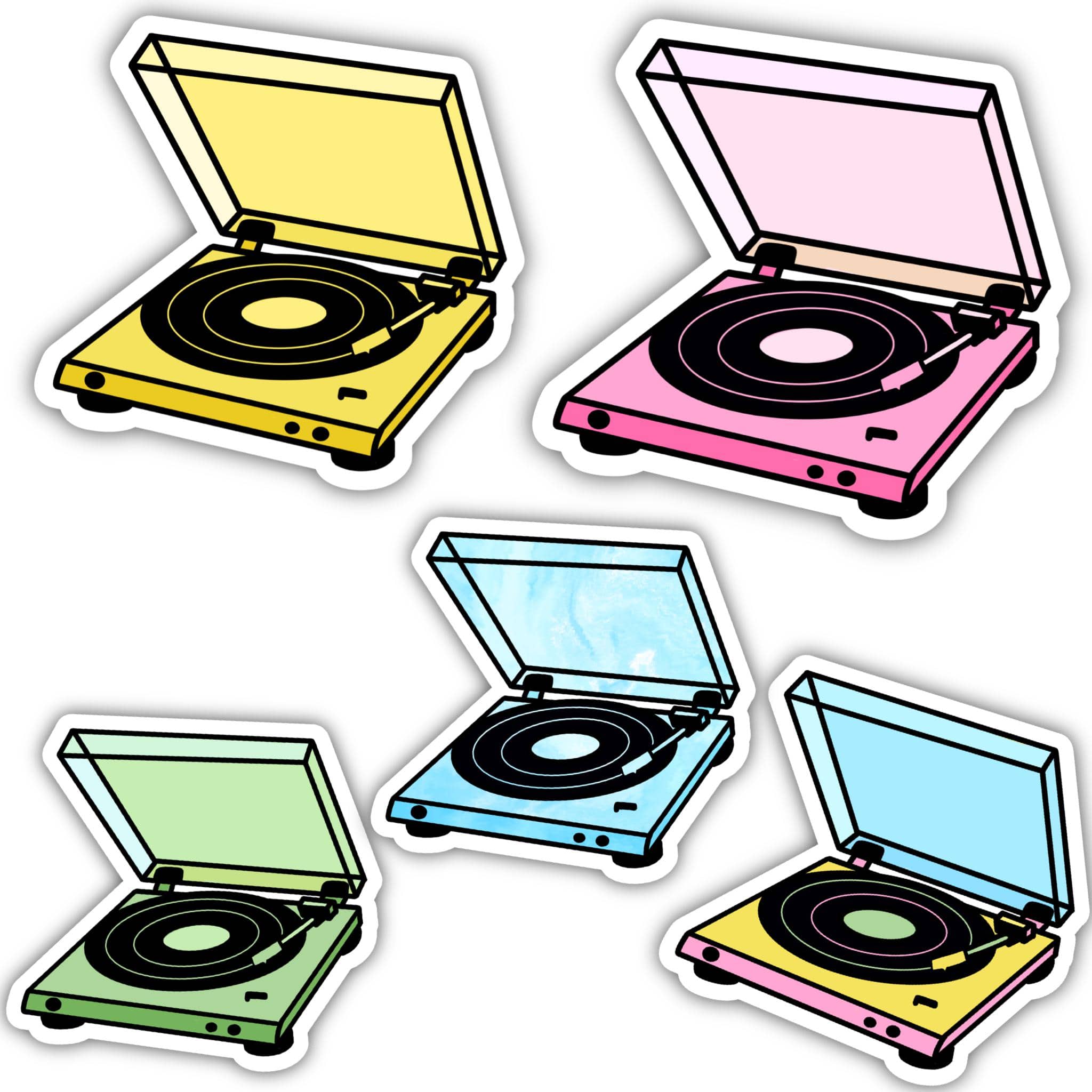  Record Player Aesthetic Sticker 5 Pack、mySite、elrpsem3k