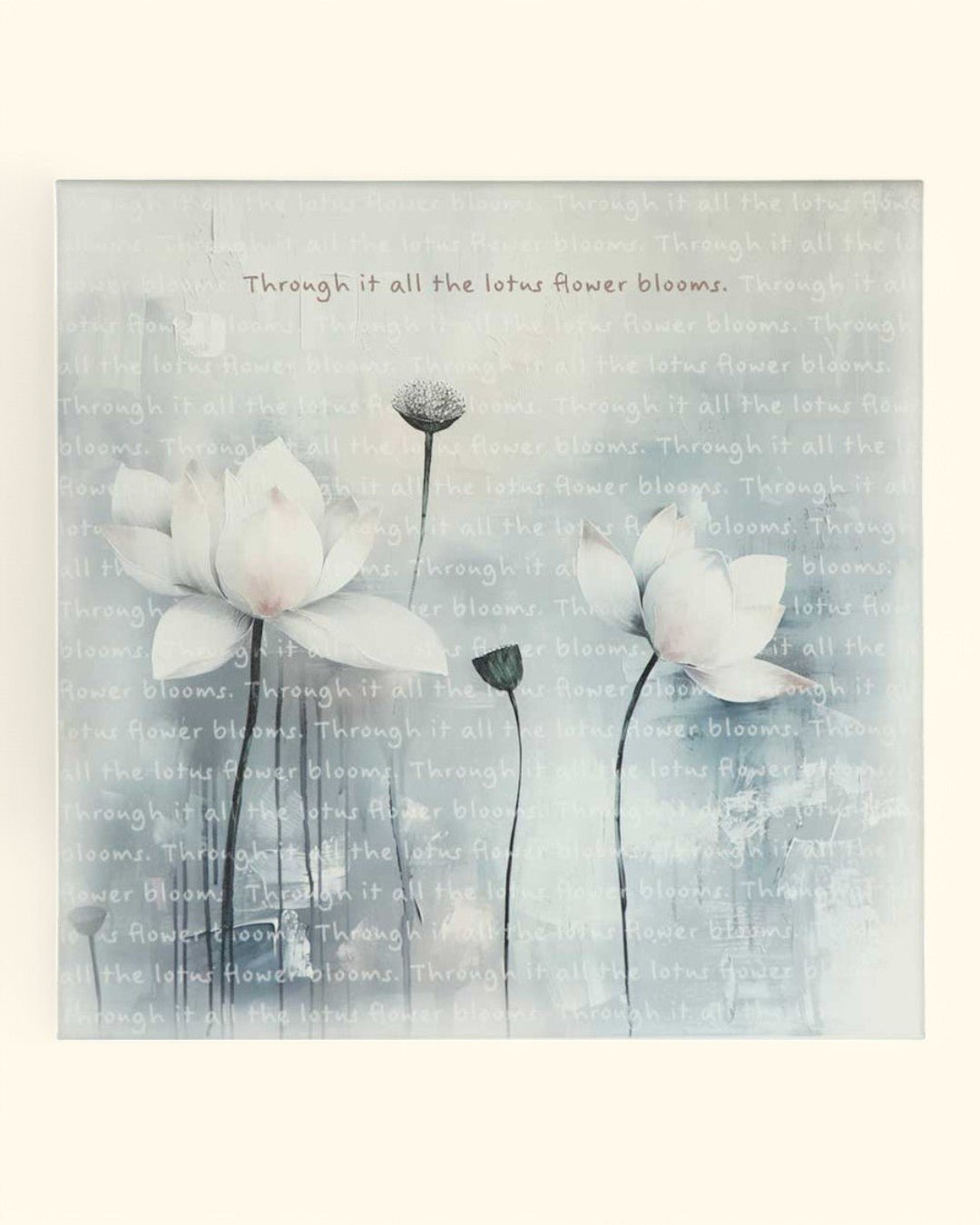 Tranquil Lotus Inspirational Canvas Print Wall Art、mySite、topwebapps