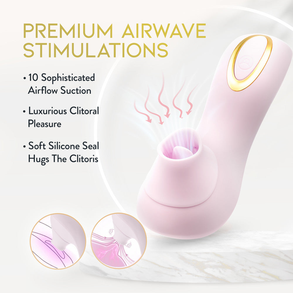Delice™ By Blush® | Fleur Handheld Clitoral Stimulator With Tongue Fluttering & Suction Functions – In Barely Purple、mySite、bottomscart