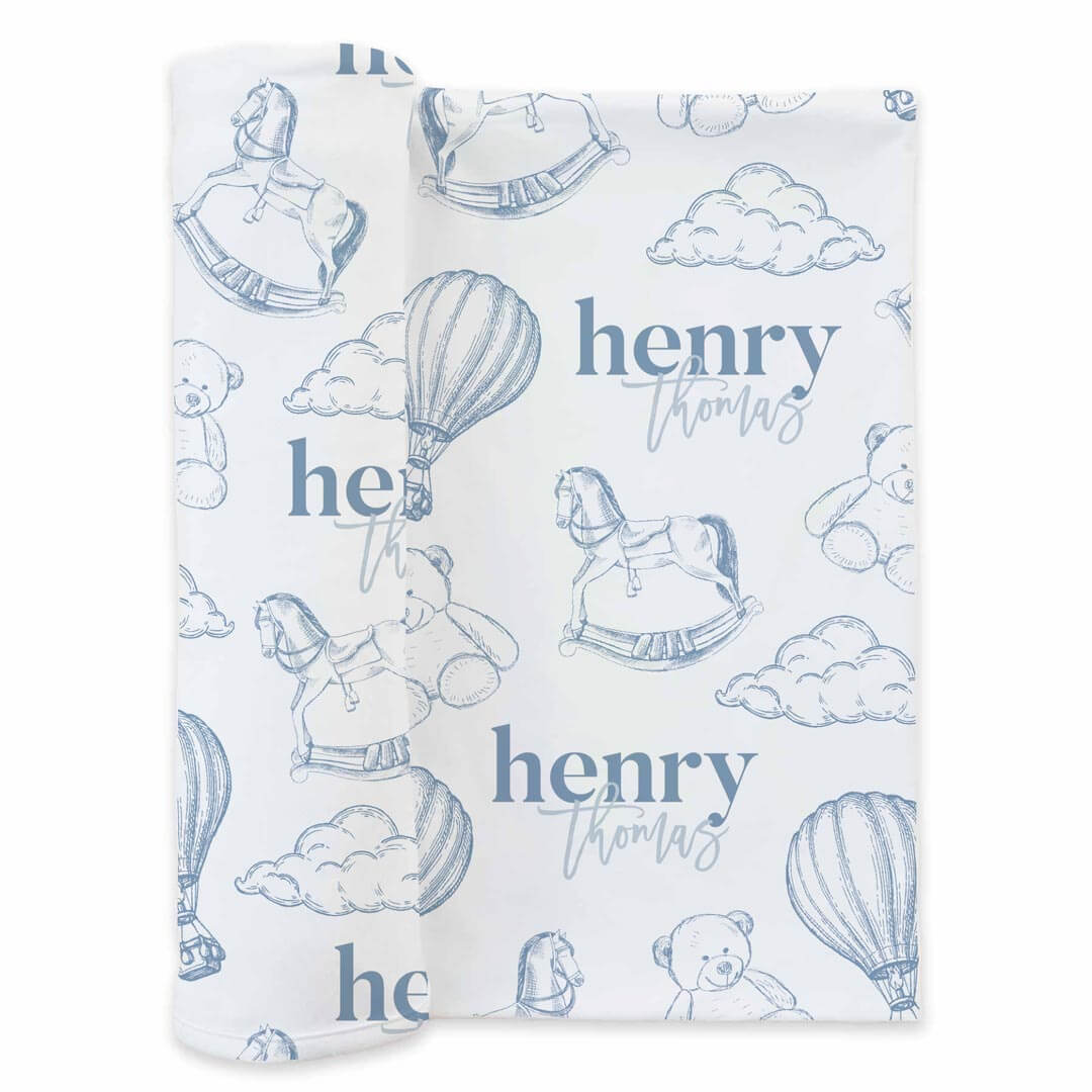  Up In The Clouds Personalized Swaddle Blanket、mySite、layawaytickets