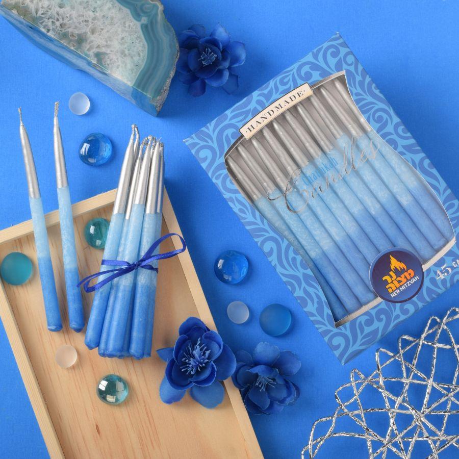 Blue Ombre and Silver Hanukkah Candles、mySite、topwebapps
