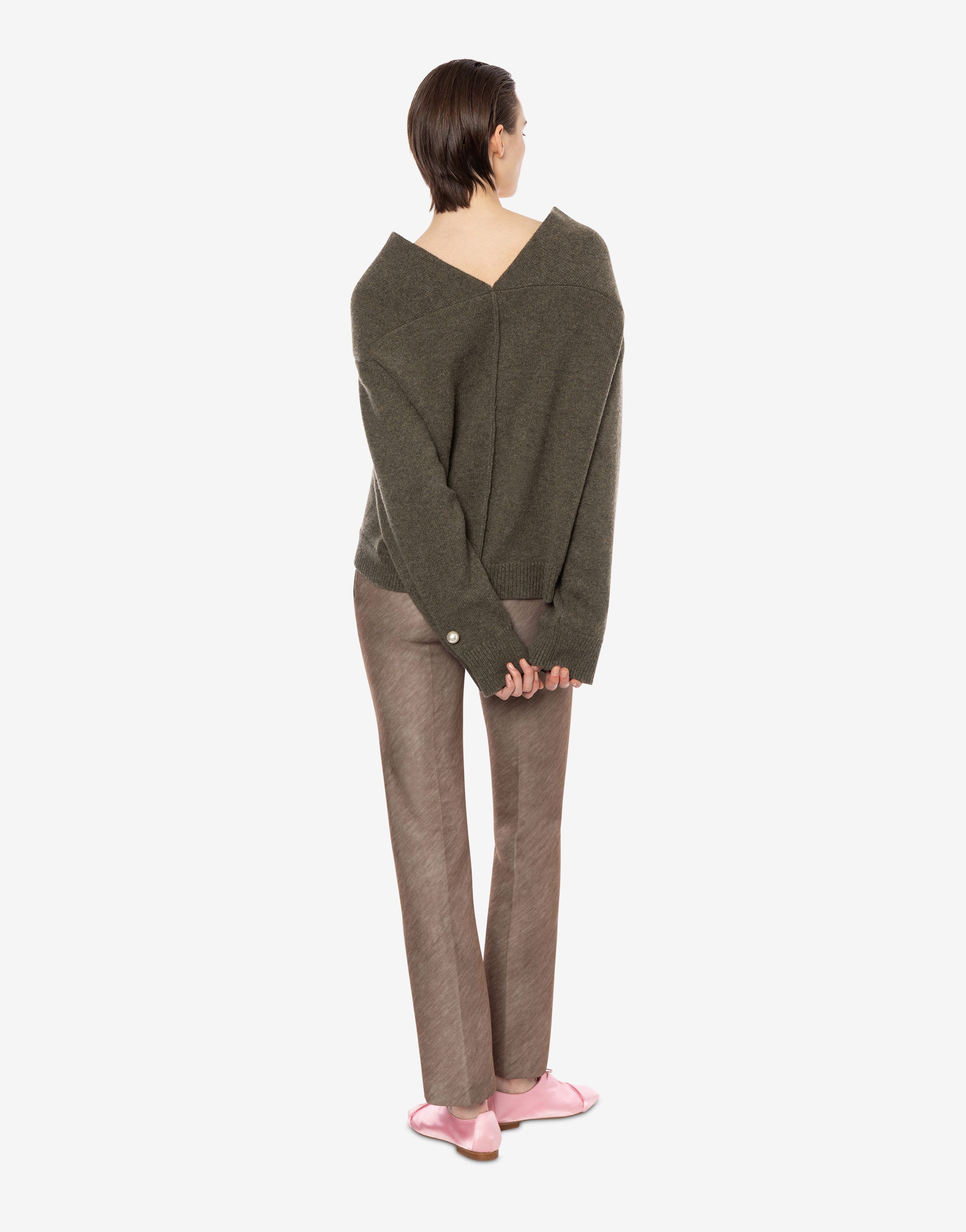 Maglione in misto seta e cashmere con piercing、mySite、aoinhome
