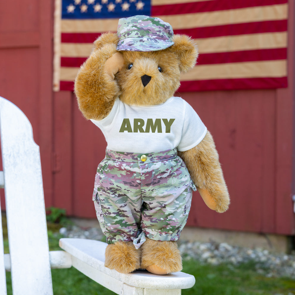 15 In. Honorable Hugs Camouflage Bear、mySite、g9winljtr