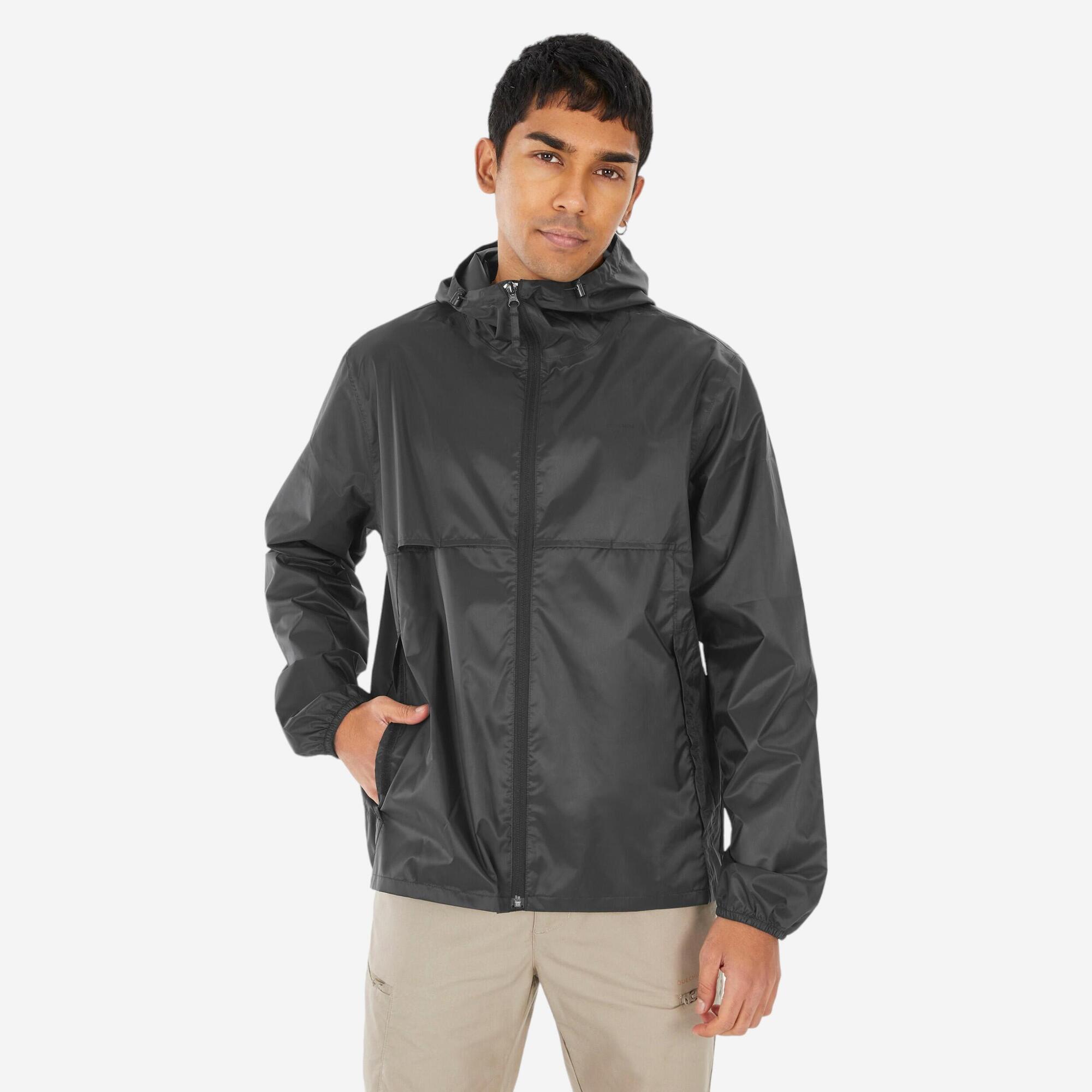 Quechua Men's Raincut Fullzip Waterproof Rain Jacket