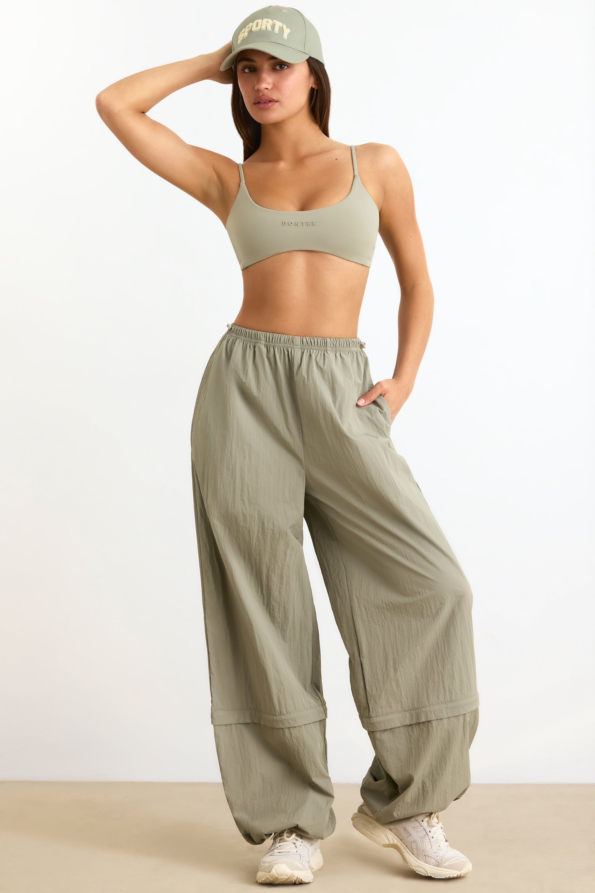Convertible Wide Leg Track Pants in Mineral、mySite、solidvoid