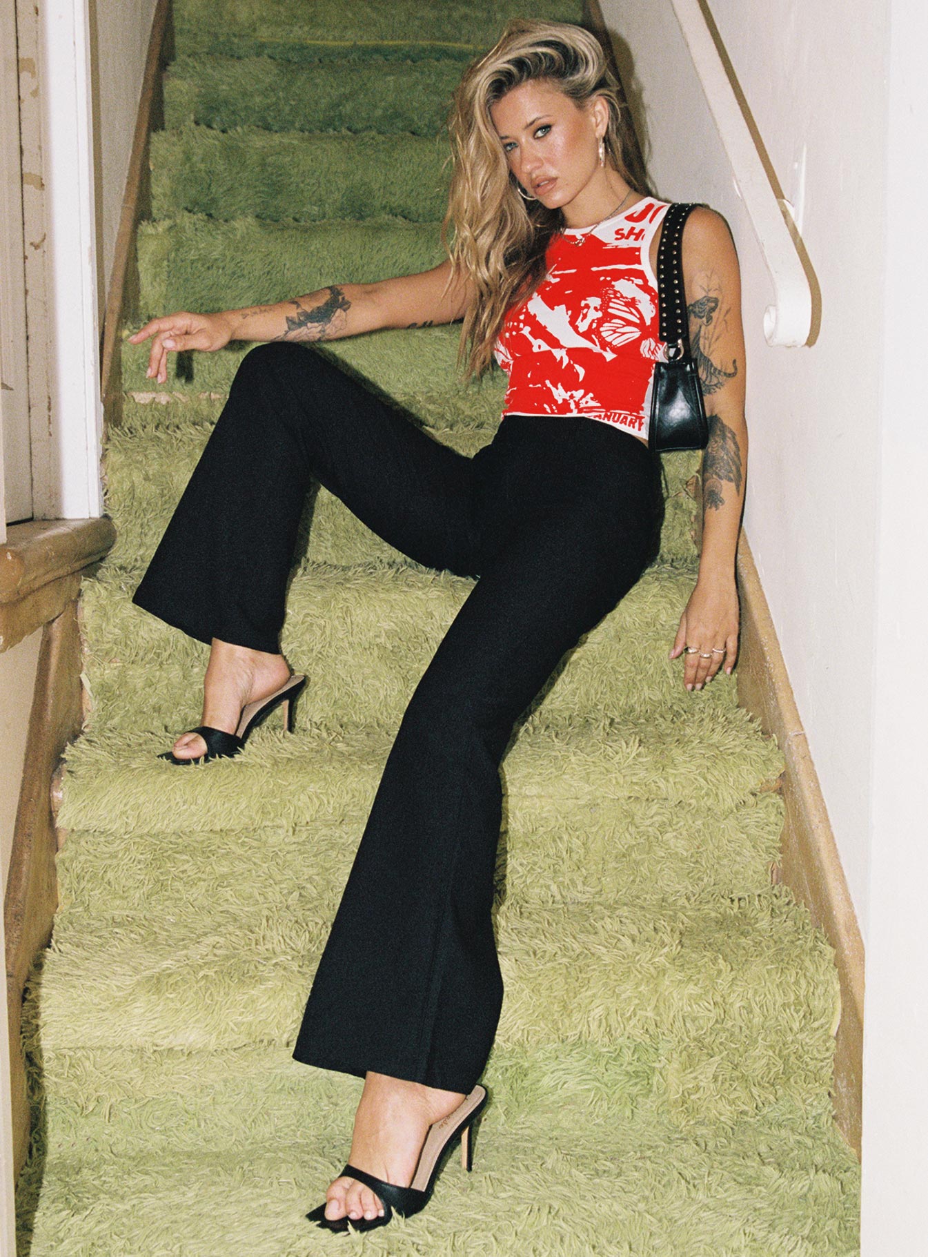 Kinkirk Flared Pants Black Petite、mySite、solidvoid