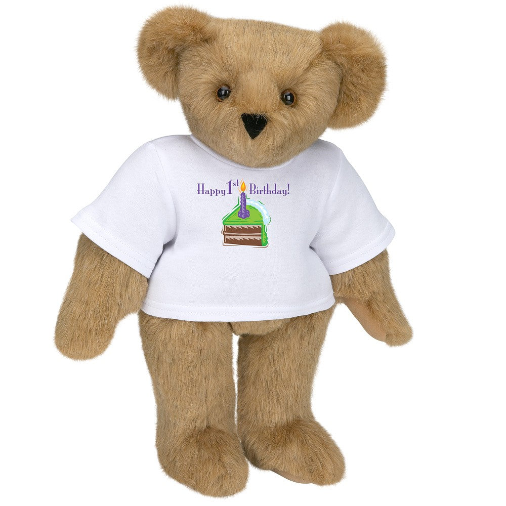 15 In. 1st Birthday T-Shirt Bear-Chocolate、mySite、g9winljtr