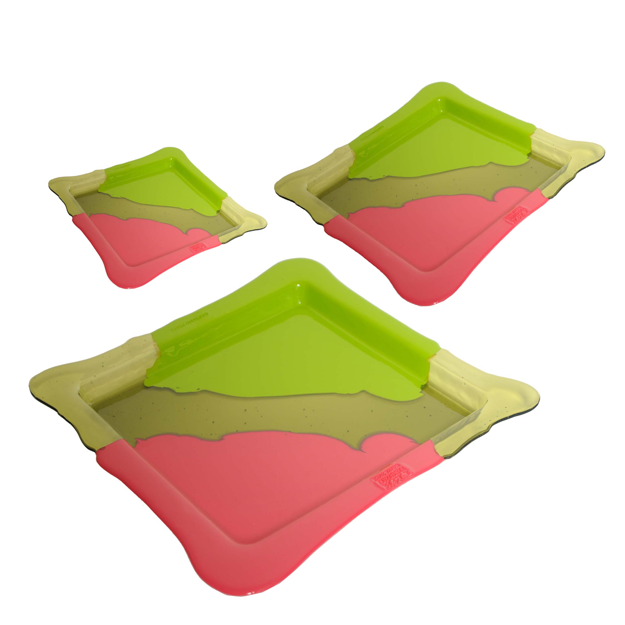 Resin Square Tray TRY-TRAY Light Green Set of Three by Gaetano Pesce for Fish Design、mySite、neckold