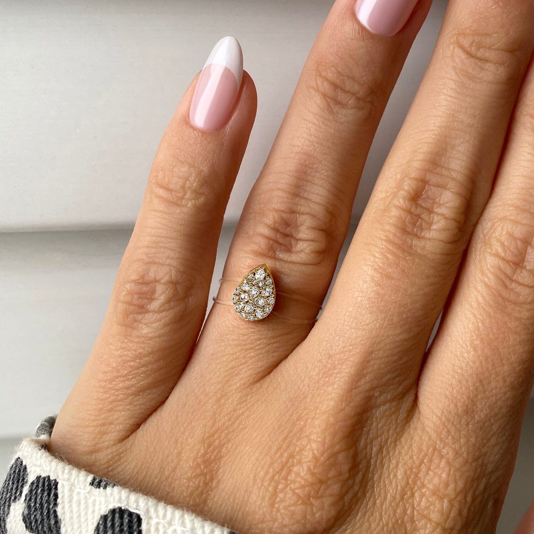 White Zircon Ring - Dewdrop Floating Ring、mySite、hinf8tx79