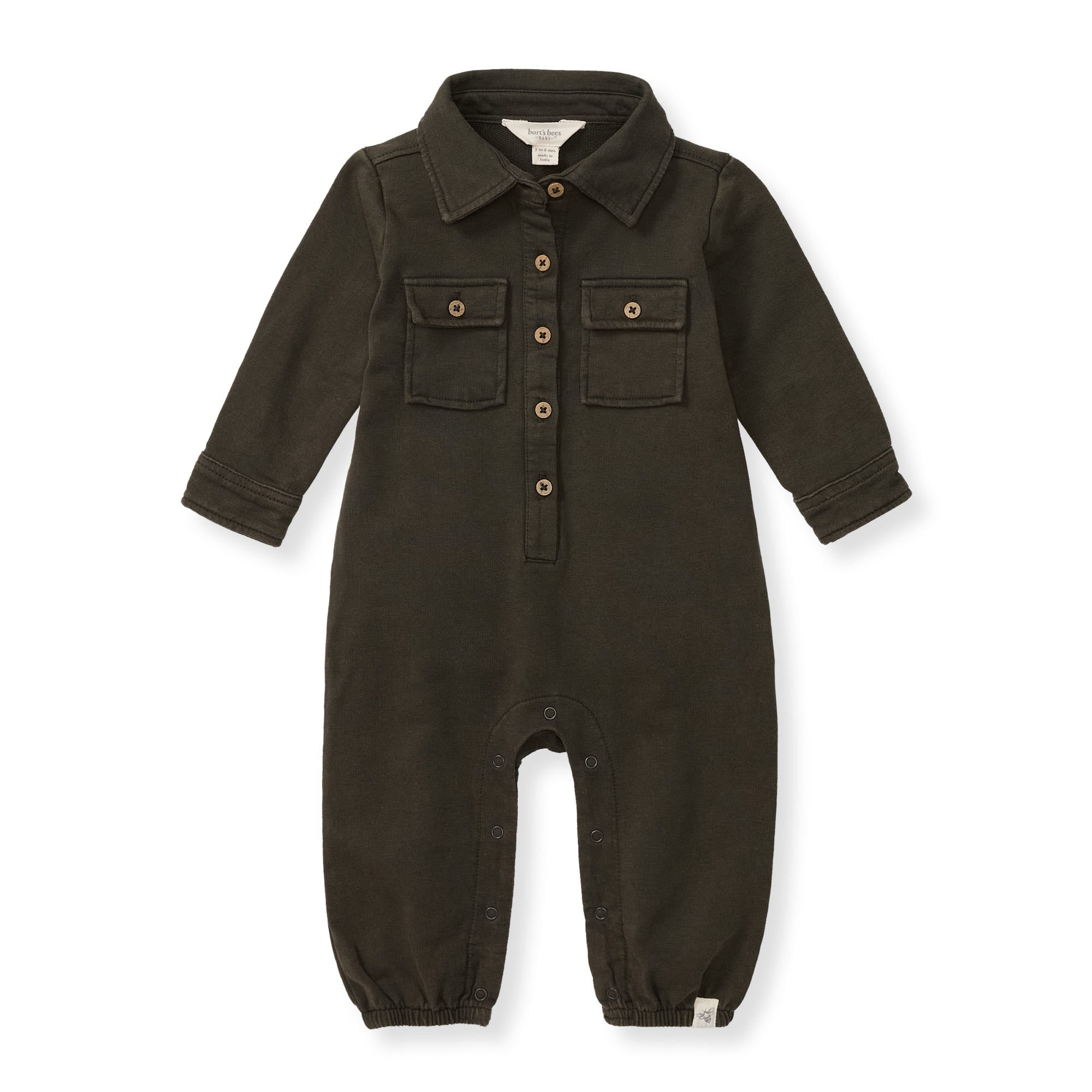  Button Down Organic Cotton Jumpsuit - Shadow、mySite、layawaytickets