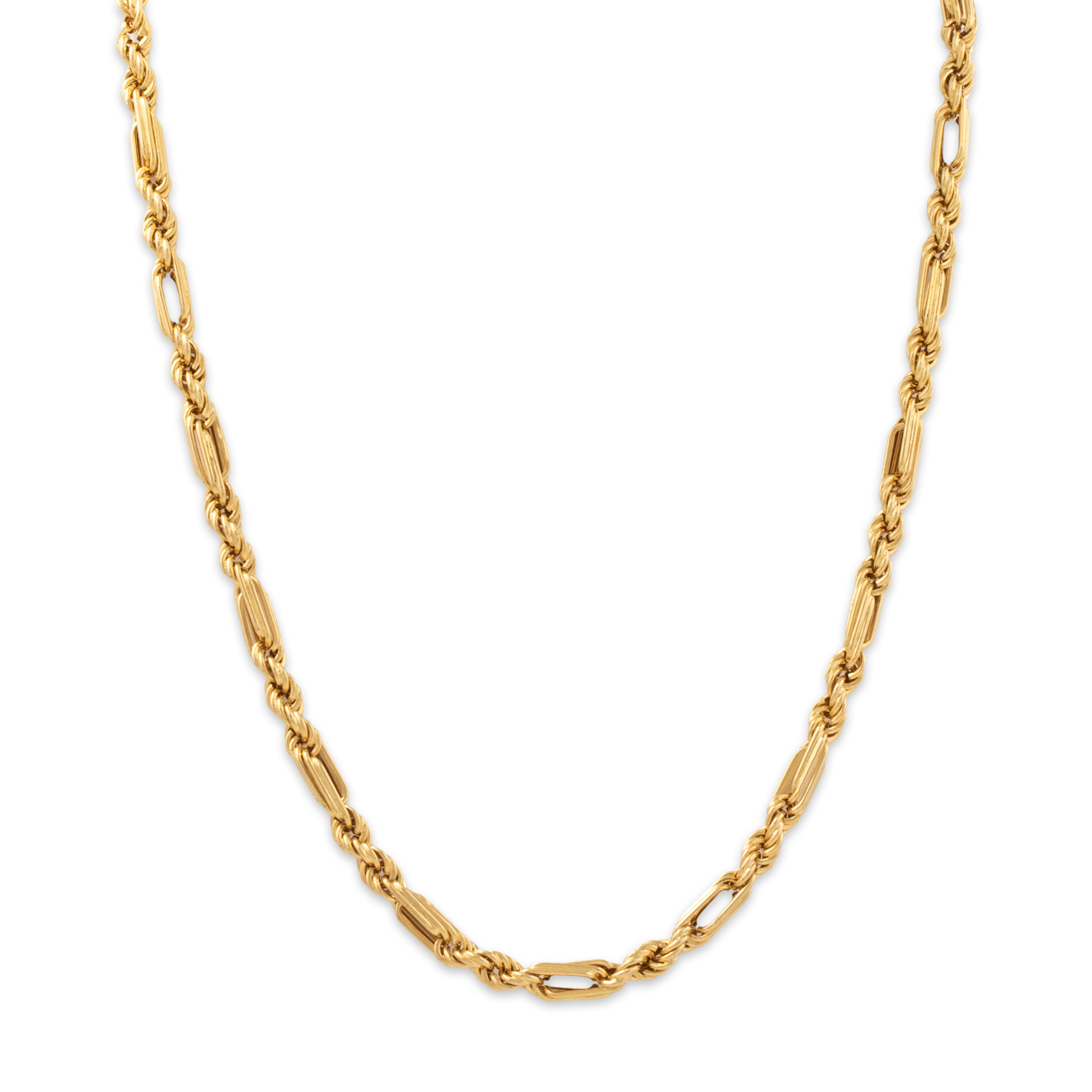 Vintage Italian 14k Yellow Gold Unique Rope Chain Necklace 18、mySite、hinf8tx79