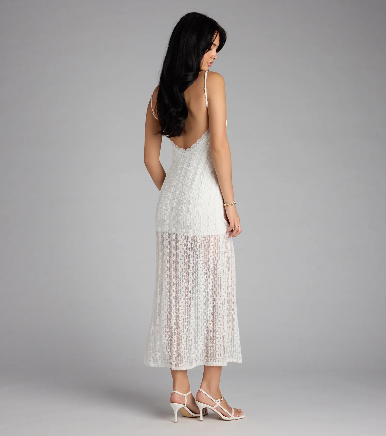  All Eyes on You Lace Low Back Midi Dress、mySite、justintrudeaud