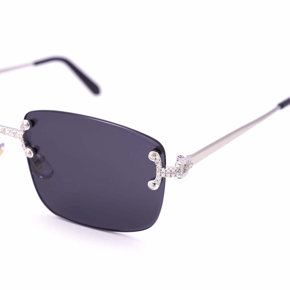 Moissanite Rimless Square Sunglasses 14K Gold、mySite、hinf8tx79
