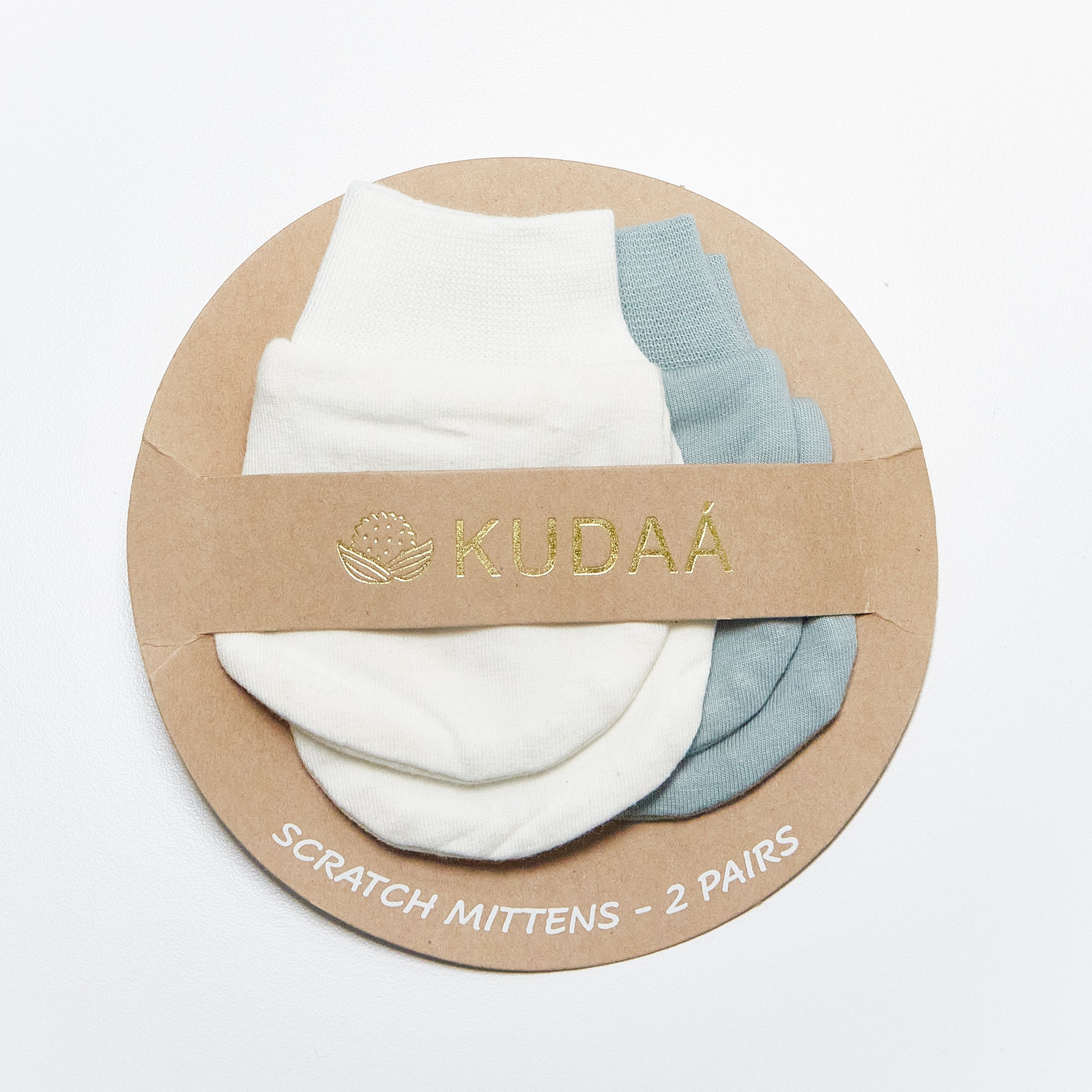 RETIRED - Kudaa Organic Baby Mitten Set - Bunny White & Bay Blue、mySite、g9winljtr