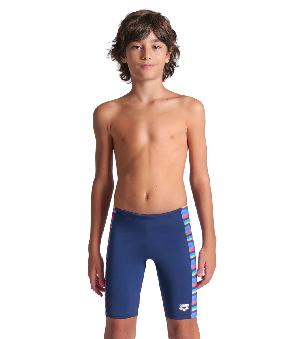 Arena Boys' Racing Stripe Jammer Swimsuit (Little Kid, Big Kid)、mySite、noshort