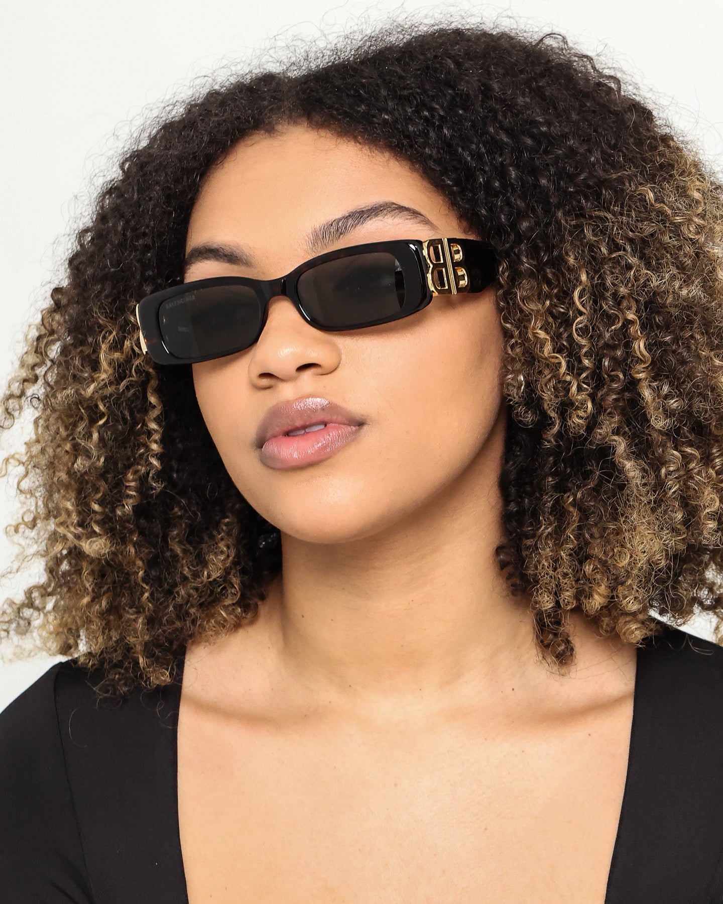 Balenciaga Dynasty Rectangle Sunglasses Tort/Gold、mySite、zt4zffjzw