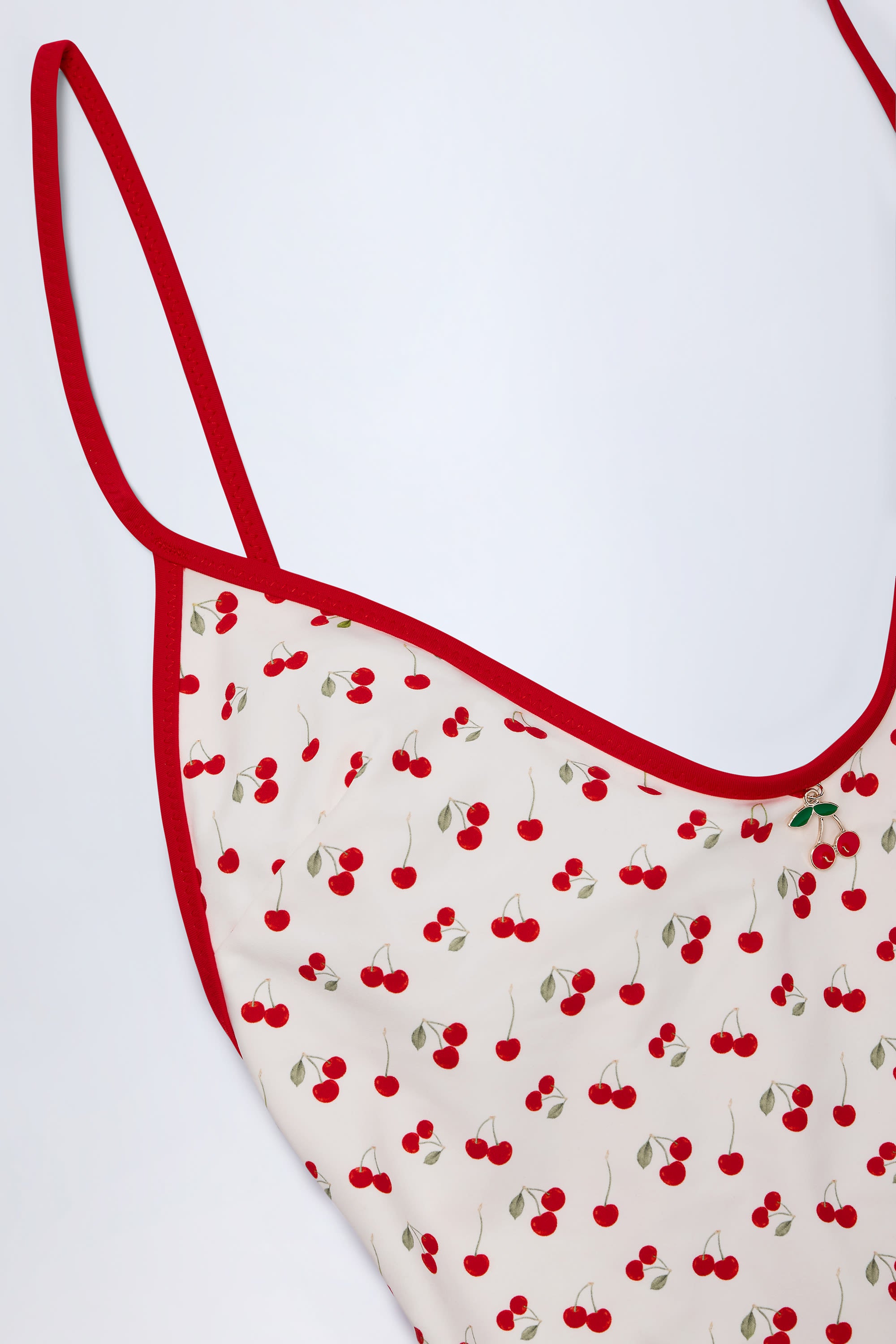  Charm-Detail Cross-Back Swimsuit in Cherry Print、mySite、sugarbowlscore