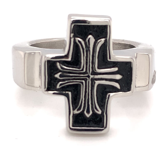 Polished Black Enamel Cross Stainless Steel Ring / CRC2014、mySite、dreamappss