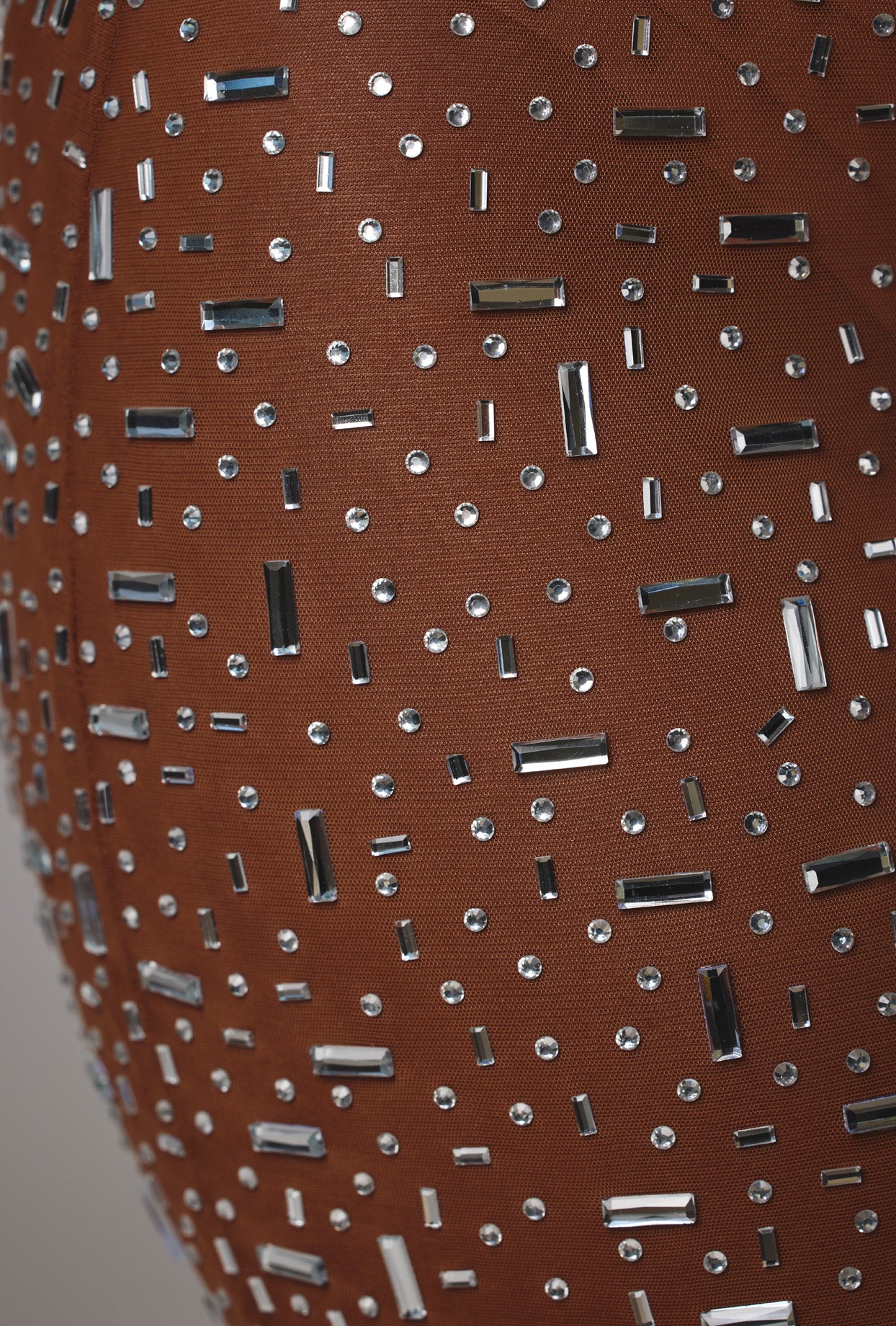 Sheer Embellished High Neck Evening Gown in Mocha、mySite、solidvoid