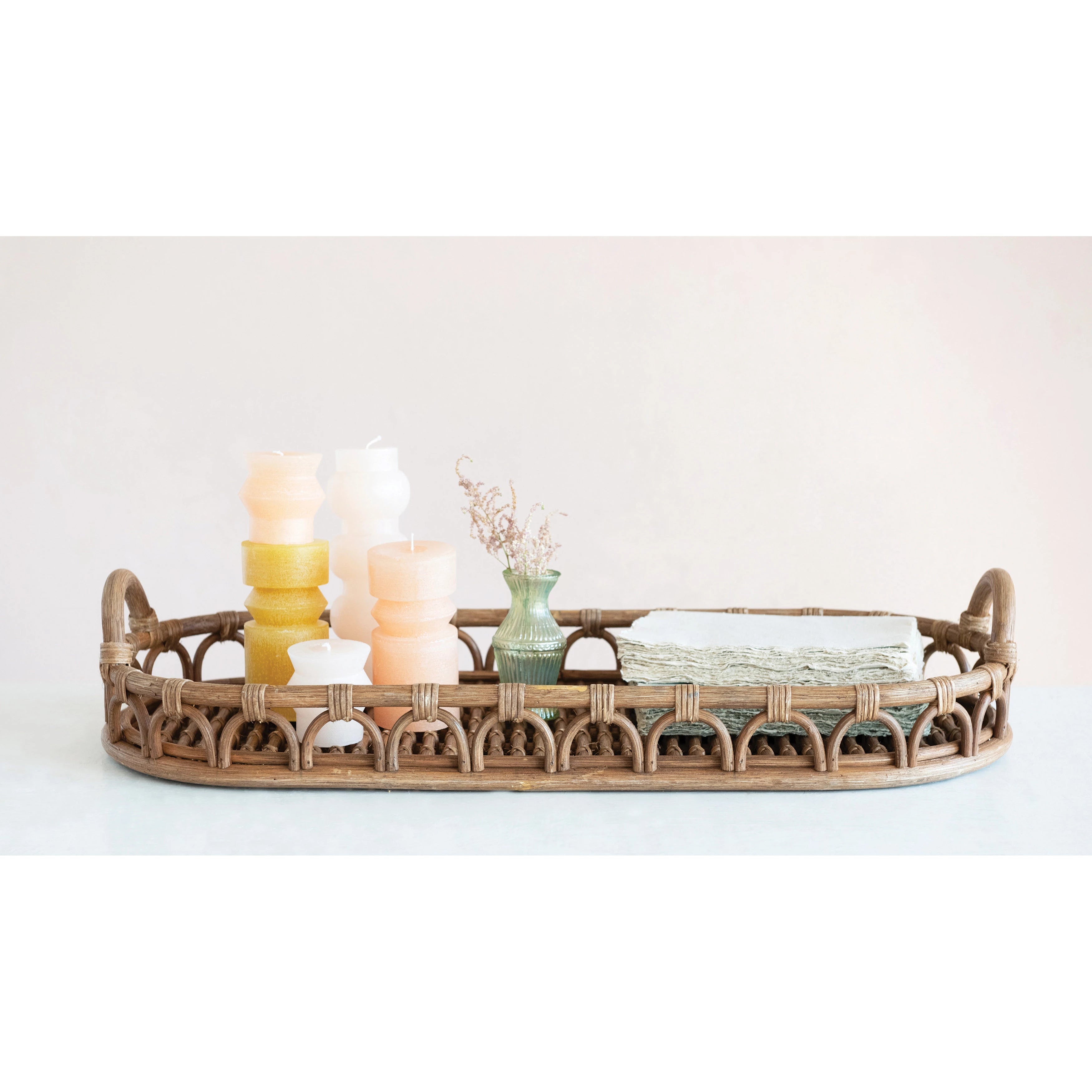  Hand-Woven Rattan Tray with Handles、mySite、elrpsem3k
