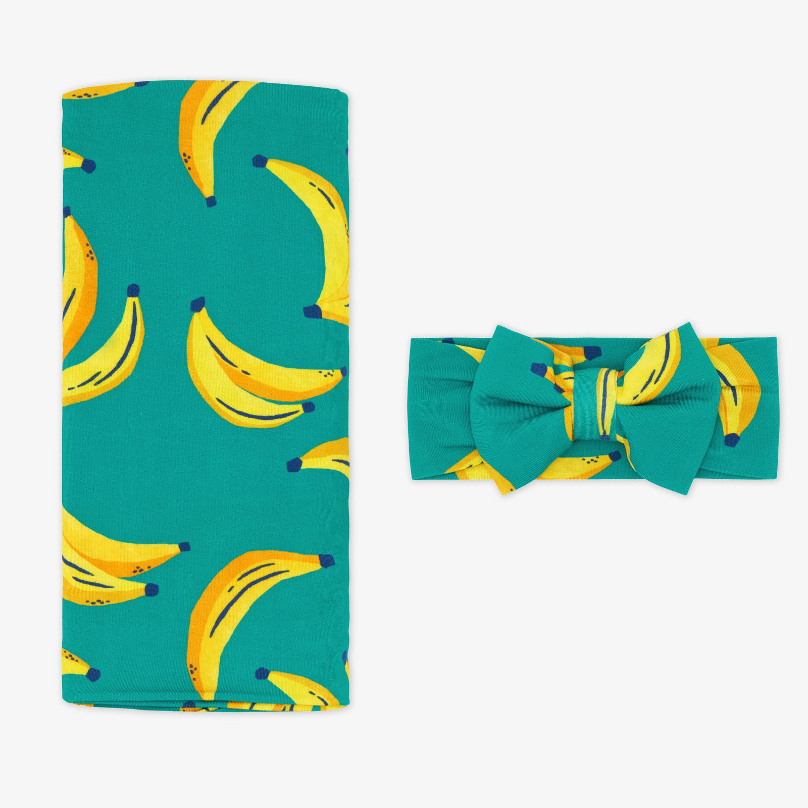 Go Bananas Swaddle & Luxe Bow Headband Set、mySite、g9winljtr