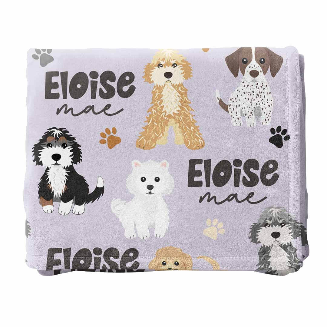  Puppy Pals Personalized Toddler Blanket | Purple、mySite、layawaytickets