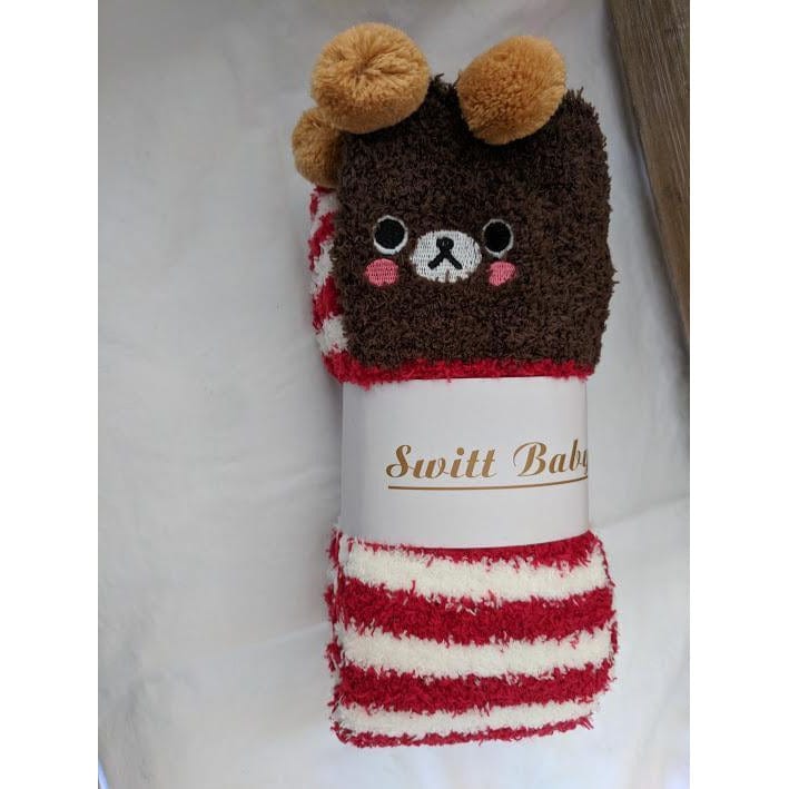 Thigh High Fuzzy Plush Socks, Leggings Adorable Animals to Keep Legs Warm! *、mySite、g9winljtr