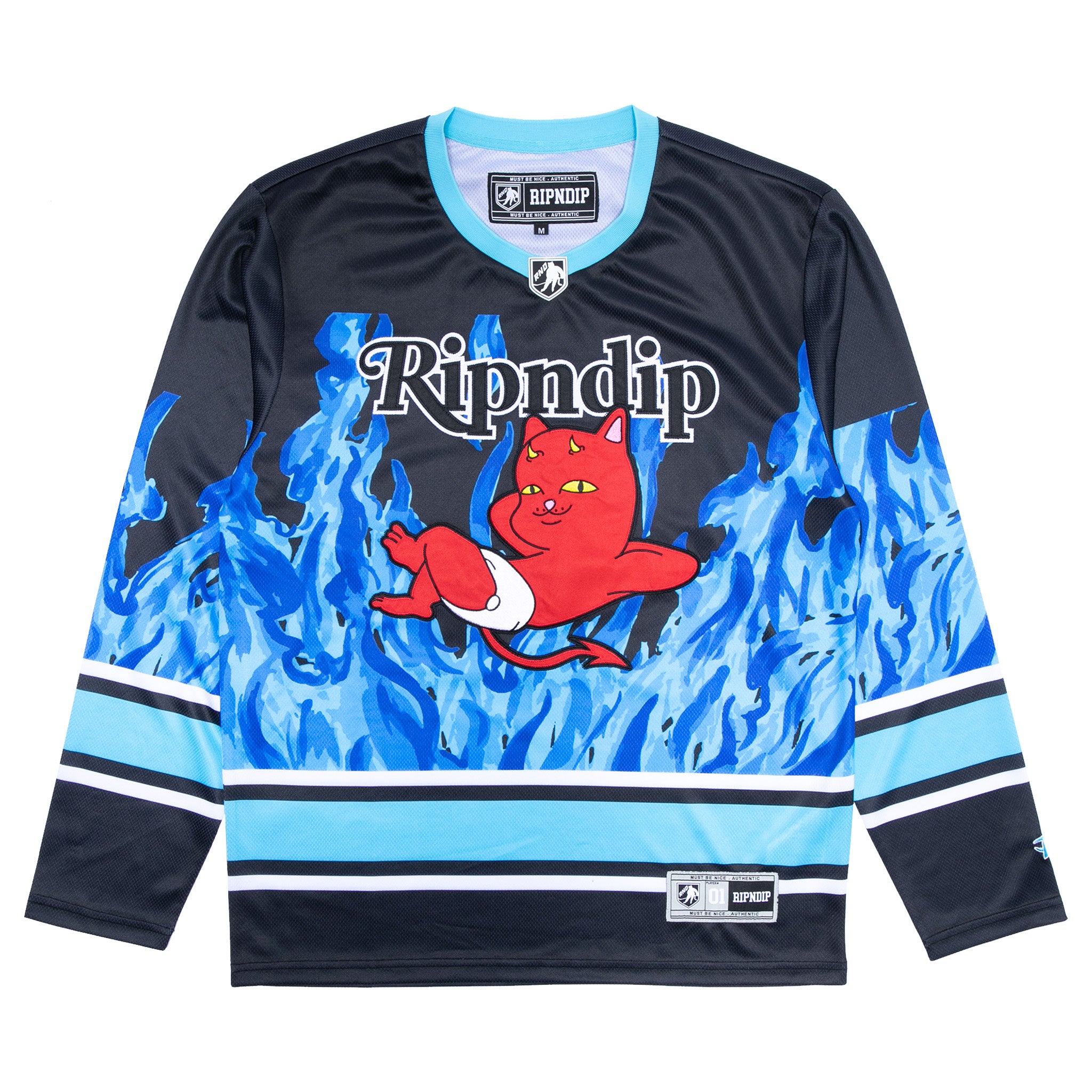  Devil Babies Hockey Jersey (Black / Blue)、mySite、merchandisen