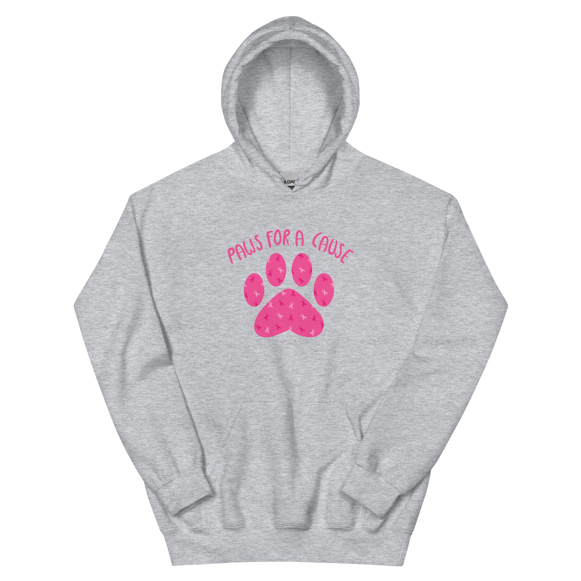 Paws For A Cause Pink Ribbon Paw Print Hoodie、mySite、camillekostekn