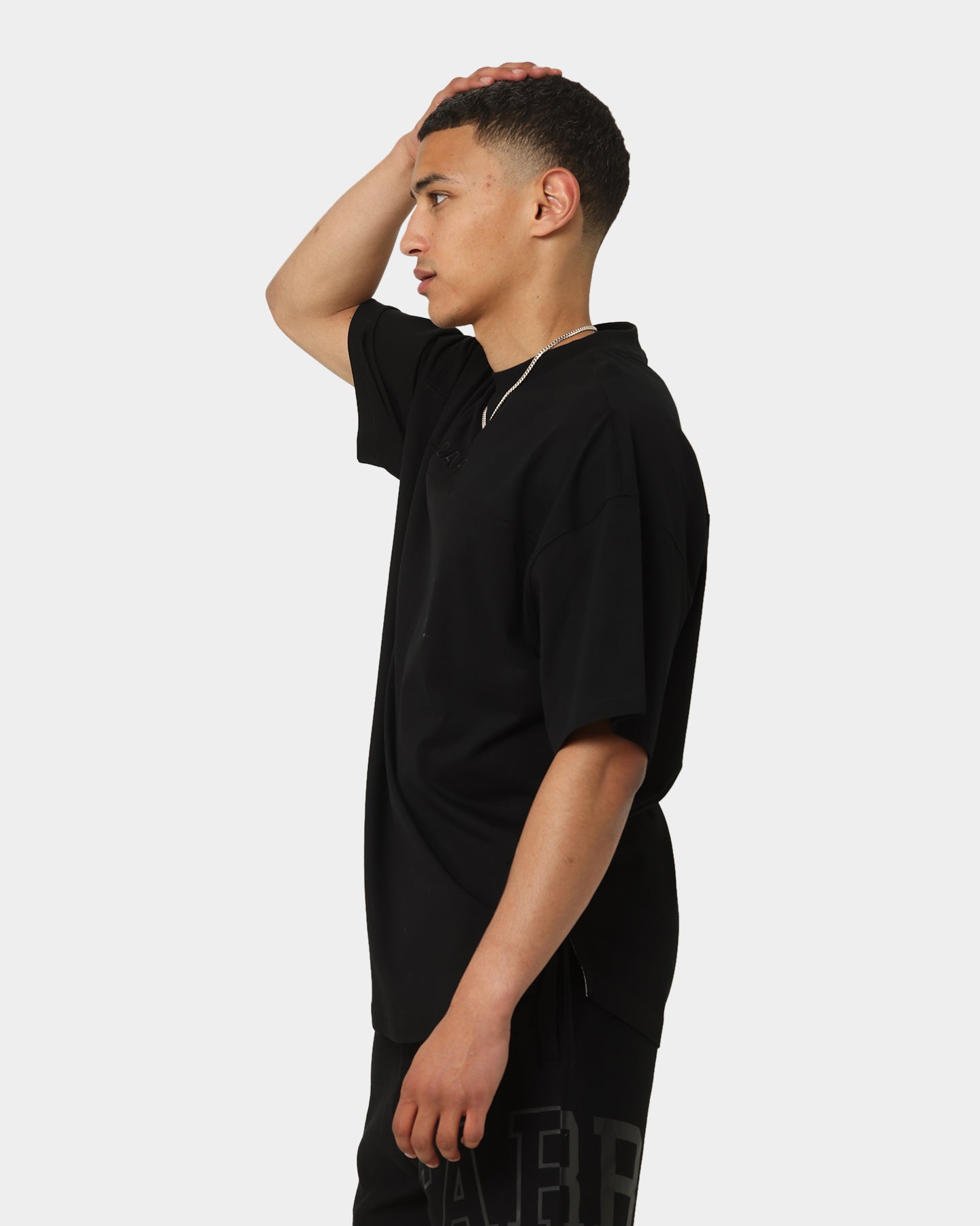 Carré Grid Iron Oversized T-Shirt Black、mySite、zt4zffjzw