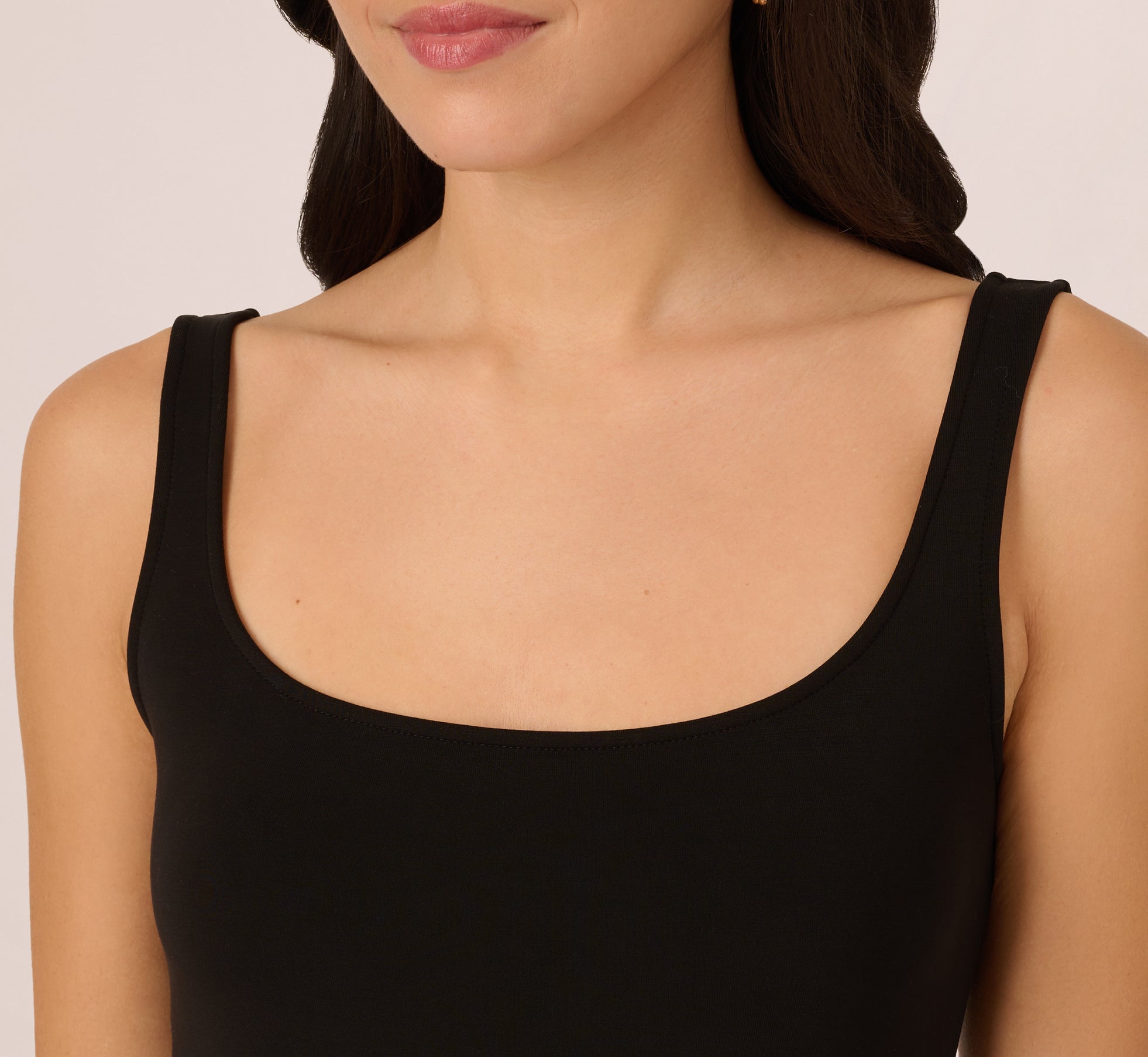 Sleeveless Crochet Hem Mini Dress In Black Ecru、mySite、solidvoid