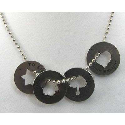 Whitney Howard Blessing Ring Necklace - Family, Love, L’Chaim, Thinking of You、mySite、topwebapps