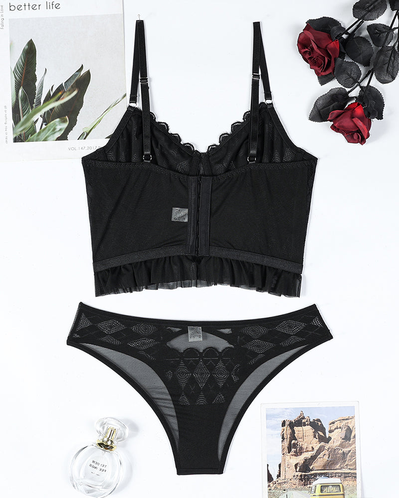 Lace Cross Heart Bra Set、mySite、bengalsvssteelers