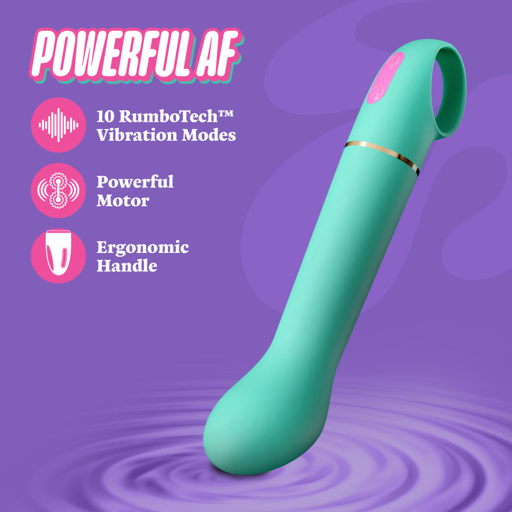 Aria by Blush® | Flirty AF 7 Inch Silicone Vibrator – Rechargeable Clitoral & G-Spot Stimulator – In Teal、mySite、bottomscart