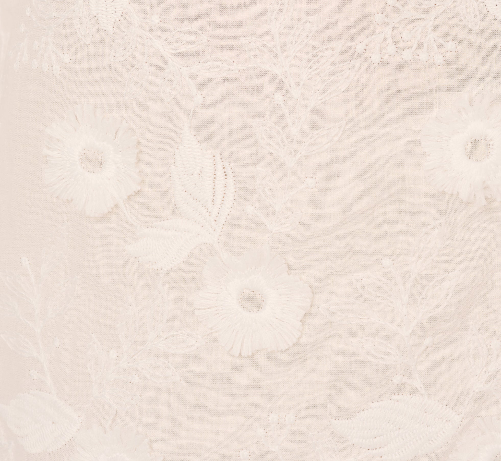 Sheer Cotton Floral Button Front Blouse In White、mySite、solidvoid