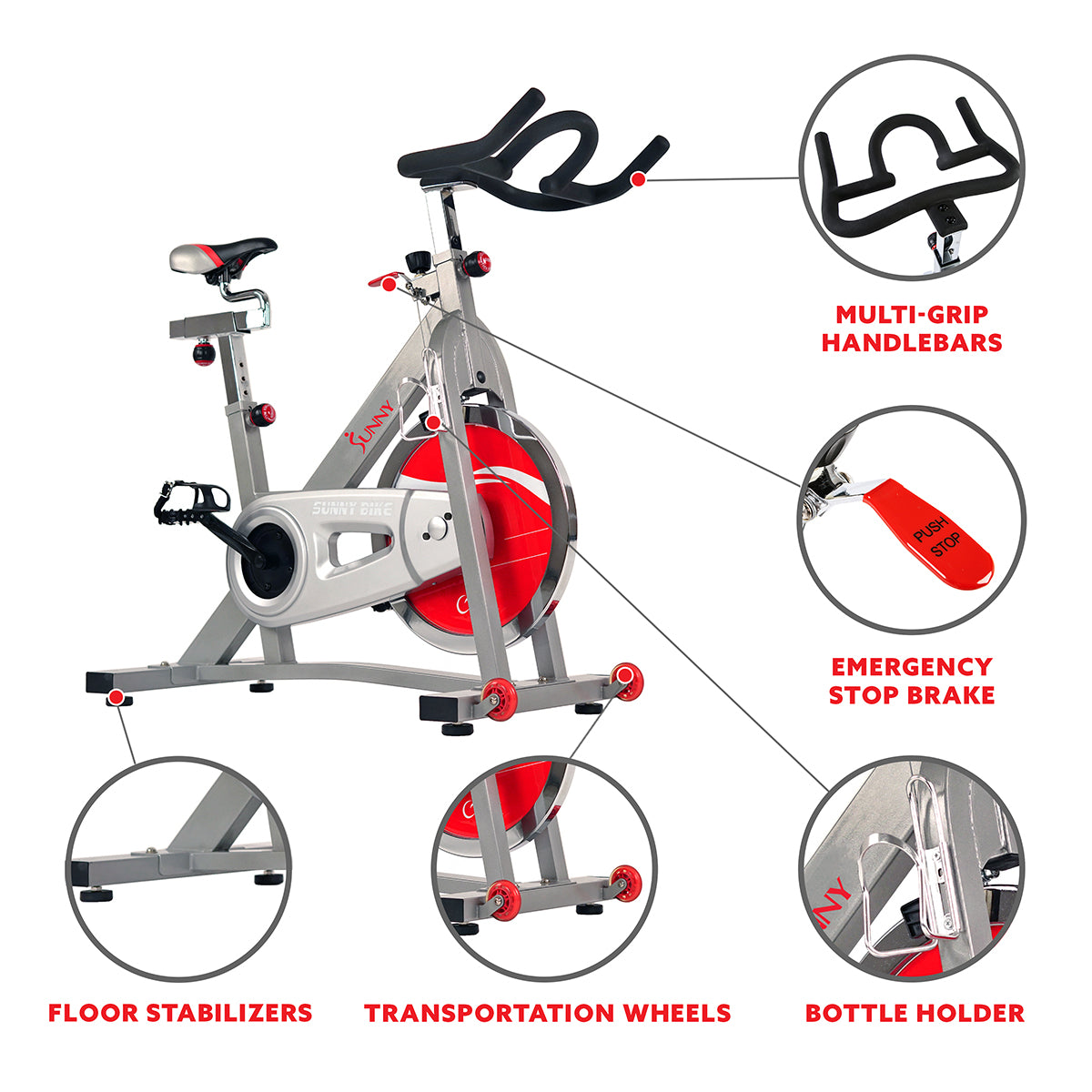  40 lb Flywheel Belt Drive Stationary Pro Indoor Cycling Bike、mySite、ghnorth