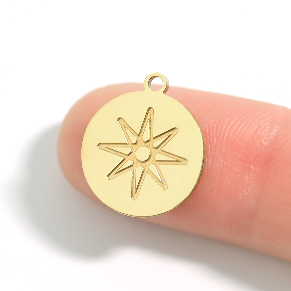 18K Gold PVD Stainless Steel Atomic Circle Charm / PDL0018、mySite、dreamappss